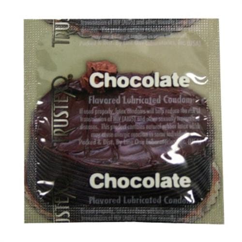 trustex flavored lubricated condoms 3 pack chocolate
