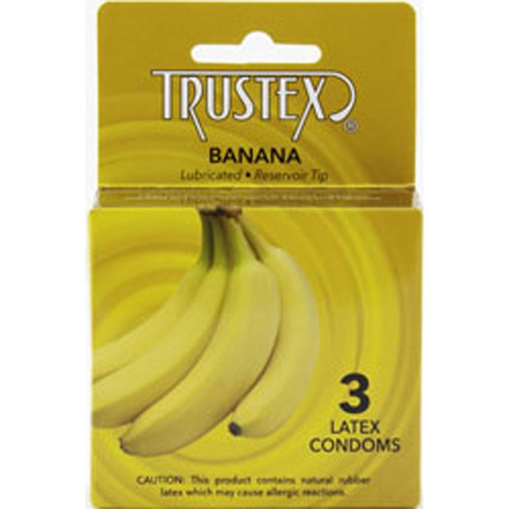 trustex flavored lubricated condoms 3 pack banana