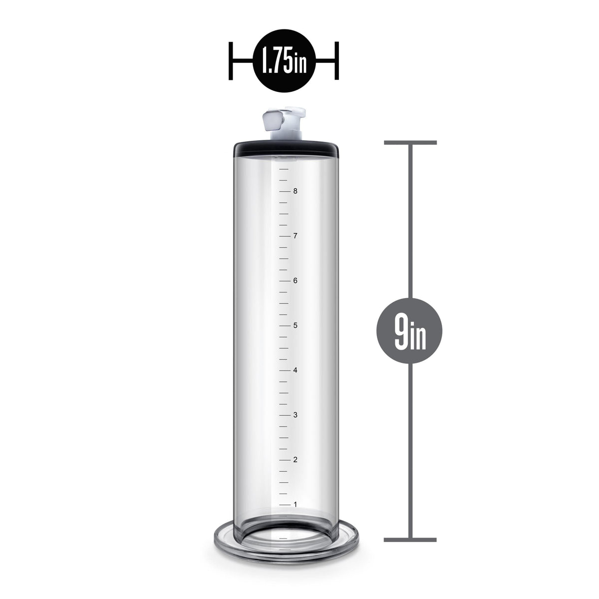 performance 9 inch x 1 75 inch penis pump cylinder clear