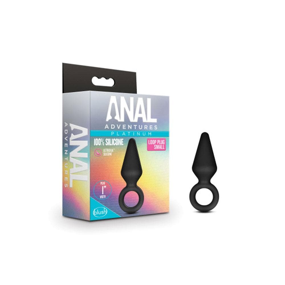 Anal Adventures - Platinum - Silicone Loop Plug - Small - Black Default Title