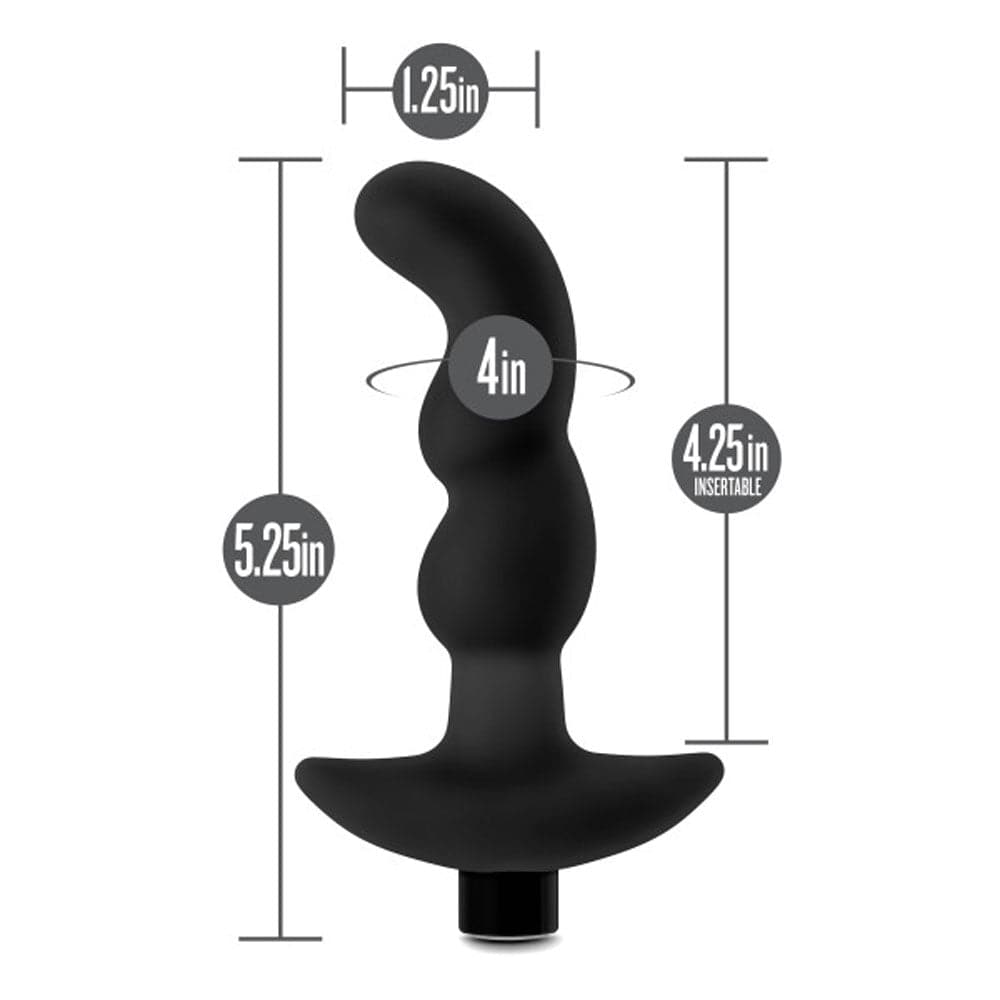 Anal Adventures - Platinum - Silicone Vibrating Prostate Massager 03 - Black