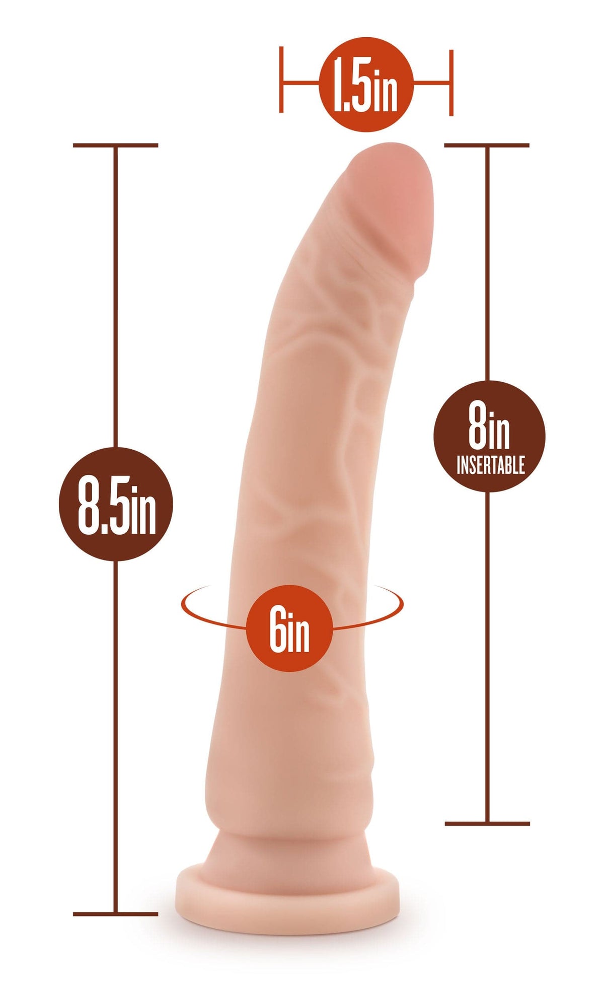 dr skin silicone dr noah 8 inch dong with suction cup vanilla