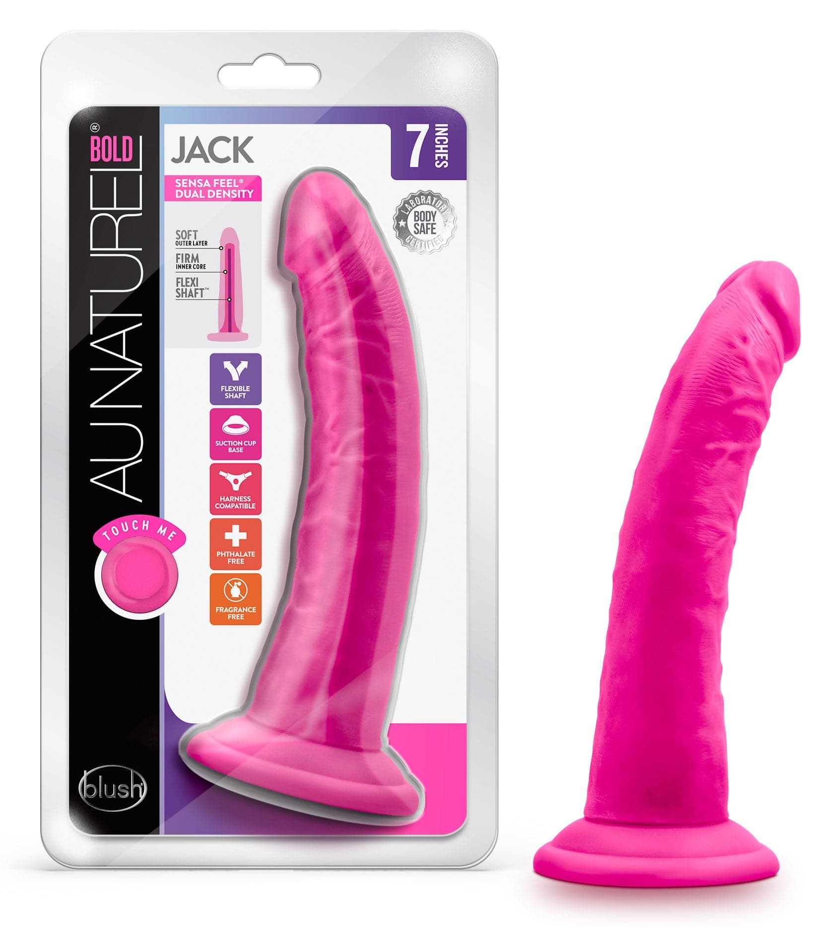 Au Naturel - Bold - Jack - 7 Inch Dildo - Pink Default Title