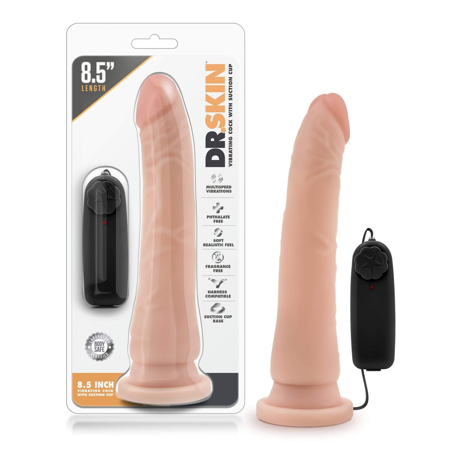 Dr. Skin - 8.5 Inch Vibrating Realistic Cock With Suction Cup - Vanilla Default Title