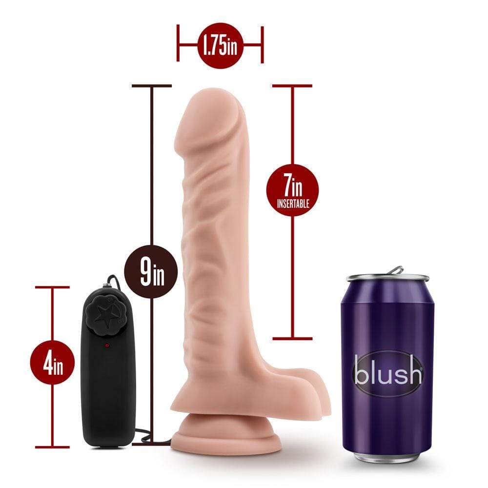 Blush Novelties   dr skin dr james 9 inch vibrating cock with suction cup vanilla