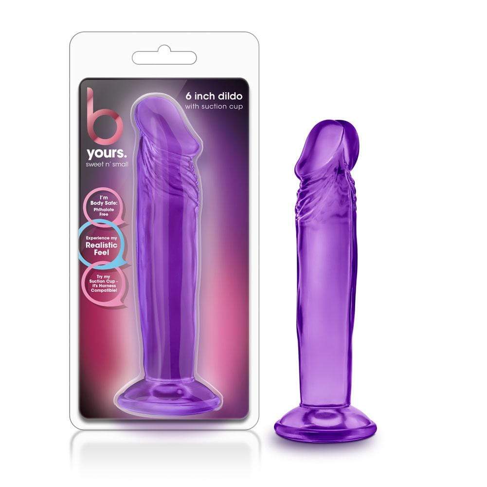 Blush Novelties   b yours sweet n small 6 inch dildo with suction cup purple