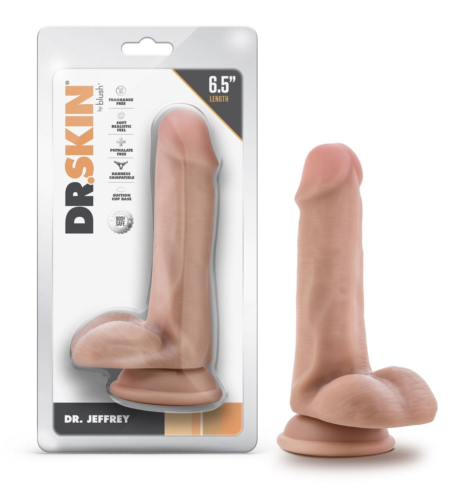 Dr. Skin - Dr. Jeffrey - 6.5 Inch Dildo With Balls - Beige Default Title