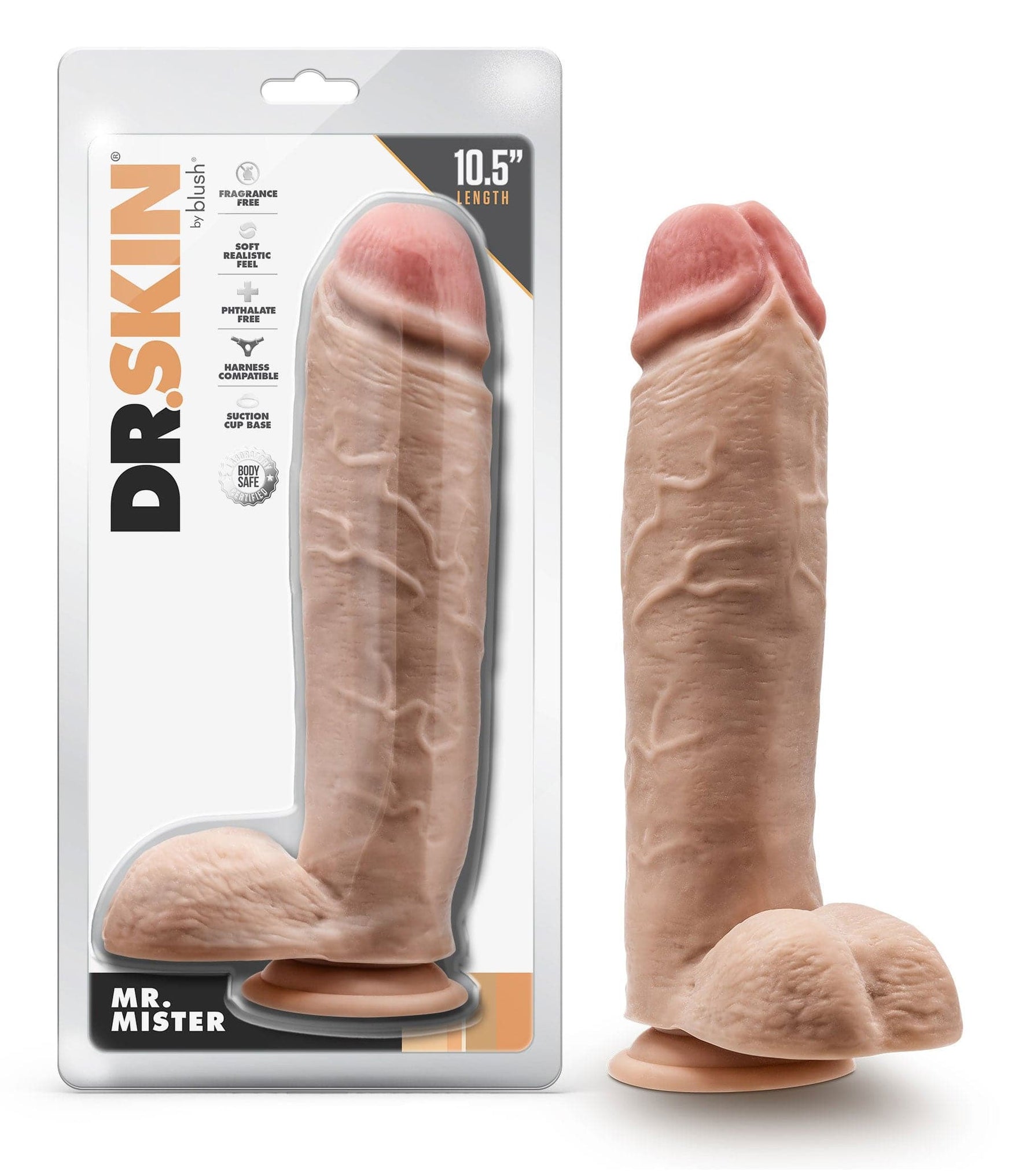 Dr. Skin - Mr. Mister - 10.5 Inch Dildo With Balls - Beige Default Title
