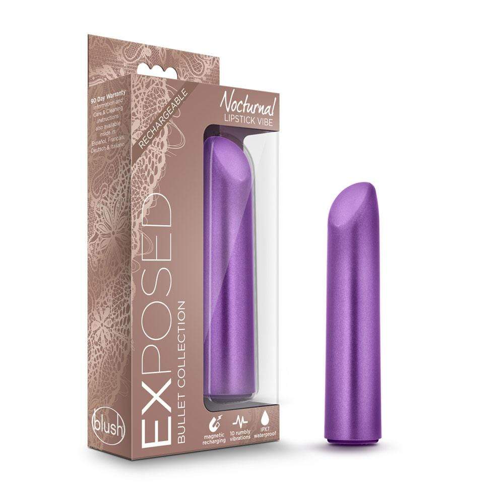 Blush Novelties   exposed nocturnal rechargeable lipstick vibe sugar plum
