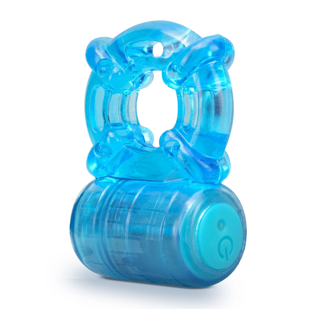 stay hard rechargeable 5 function cock ring blue