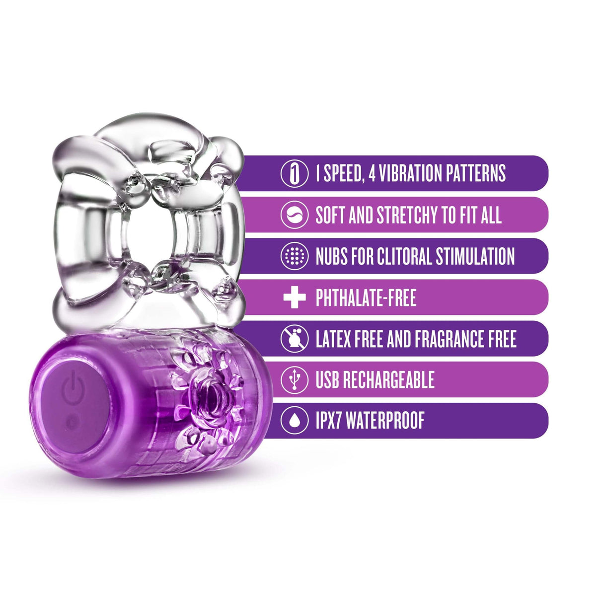 play with me pleaser rechargeable c ring purple