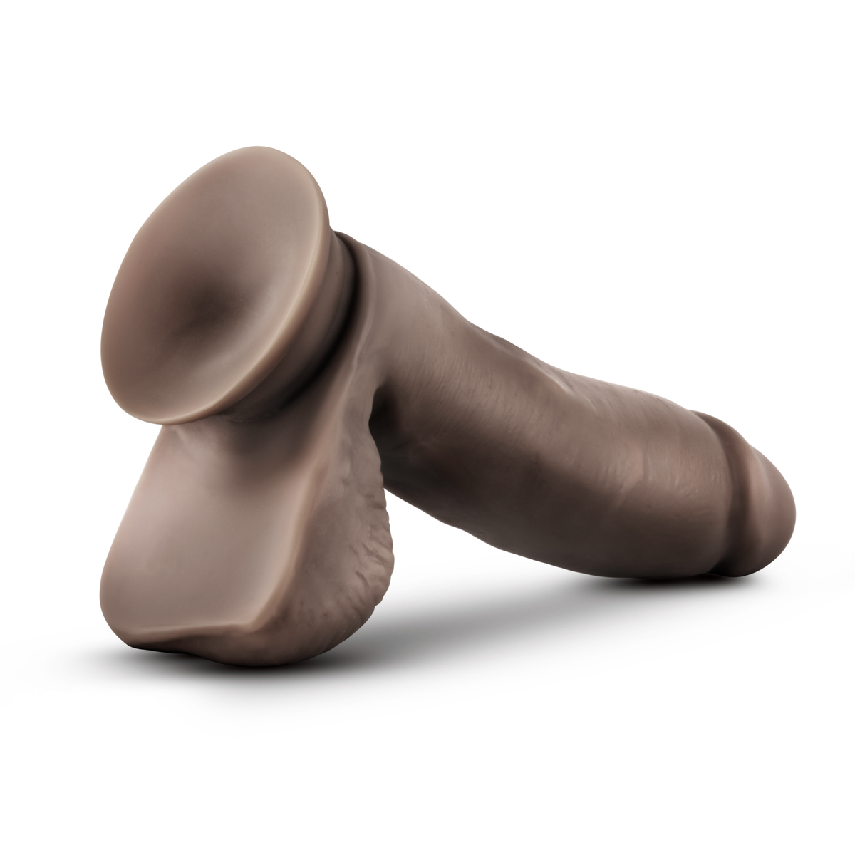 dr skin glide 7 inch self lubricating dildo with balls chocolate