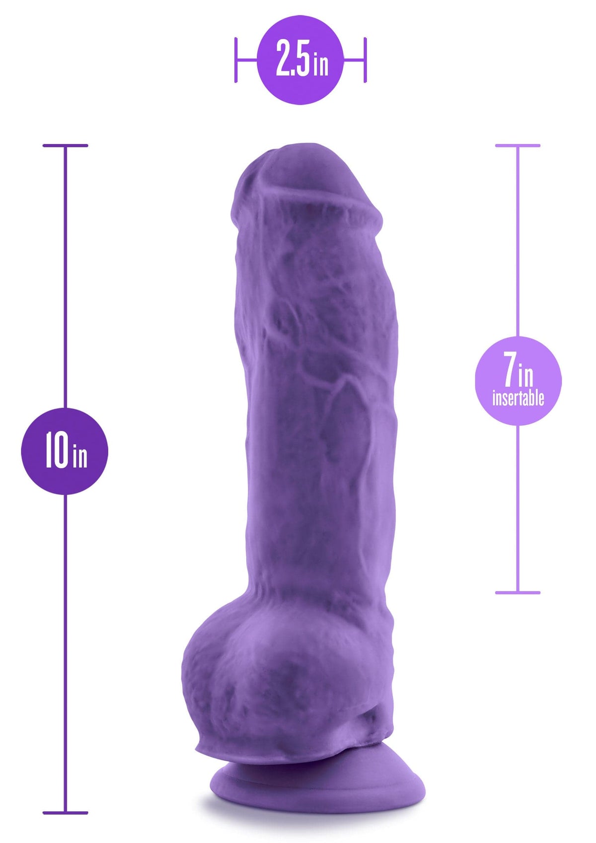 au naturel bold big boy 10 inch dildo purple