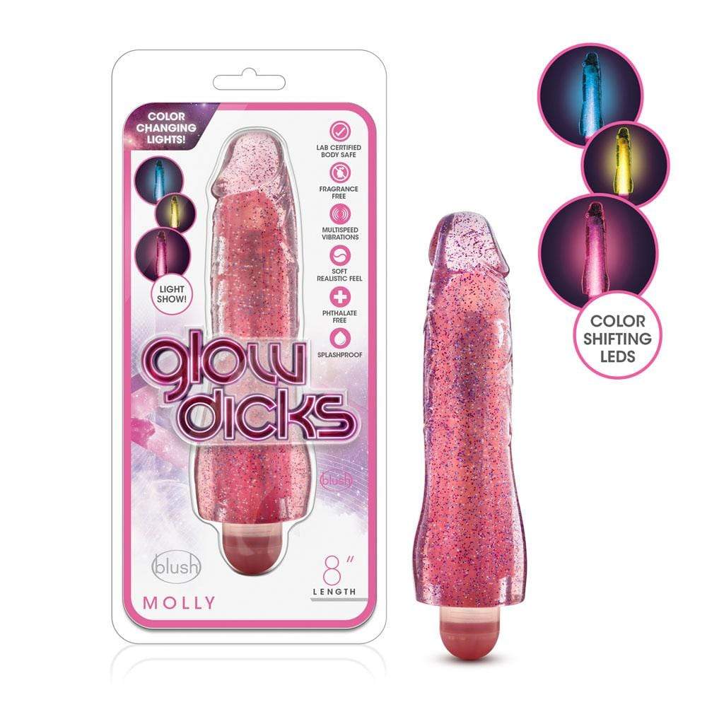 Blush Novelties   glow dicks molly glitter vibrator pink