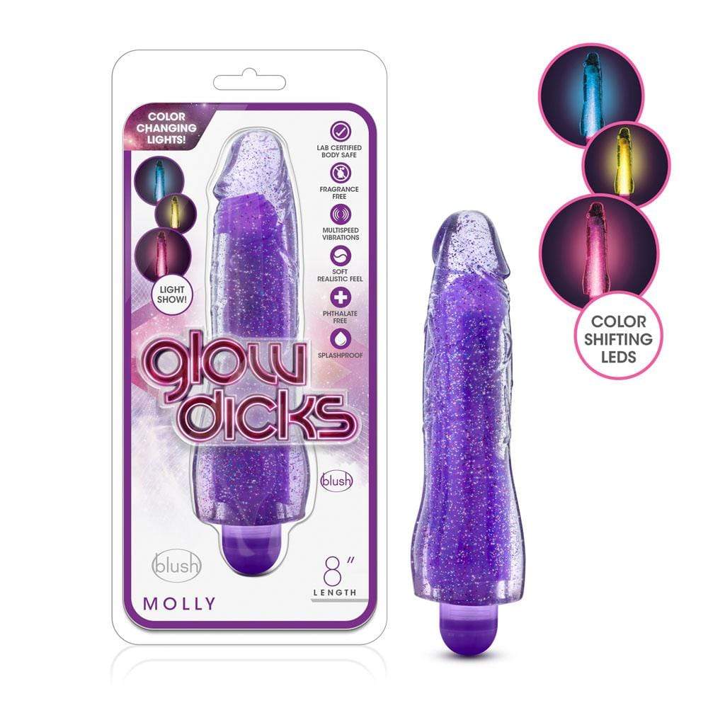 Blush Novelties   glow dicks molly glitter vibrator purple