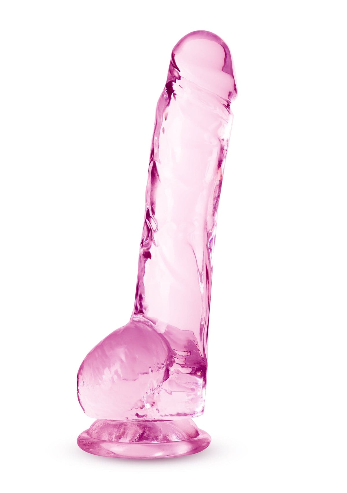 naturally yours 8 inch crystalline dildo rose