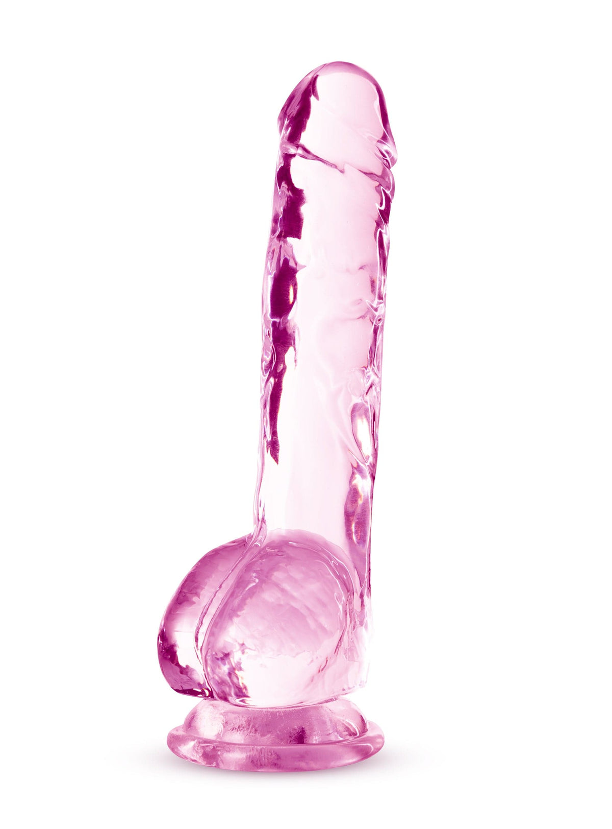 naturally yours 8 inch crystalline dildo rose