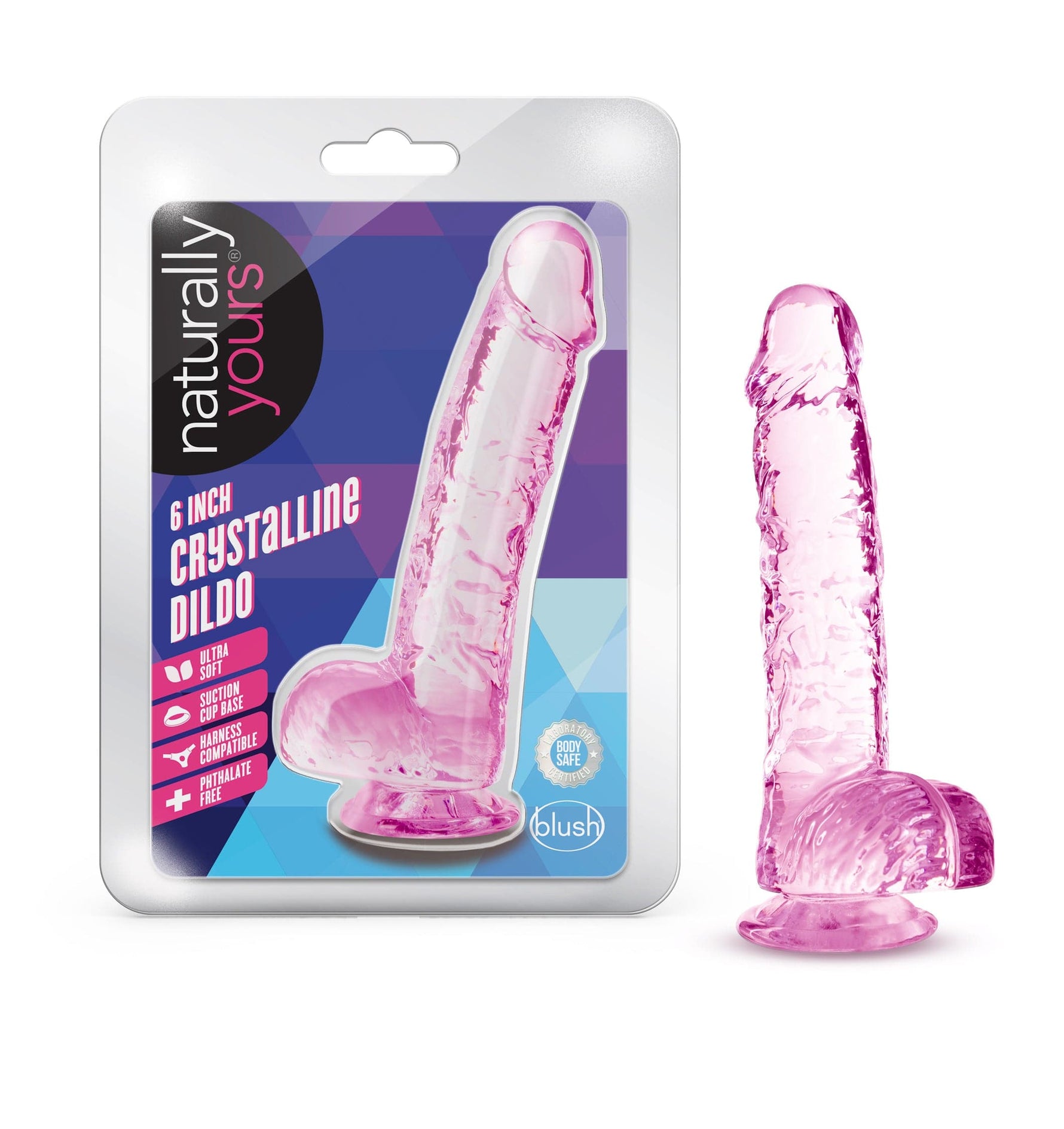 Naturally Yours - 6 Inch Crystalline Dildo - Rose Default Title
