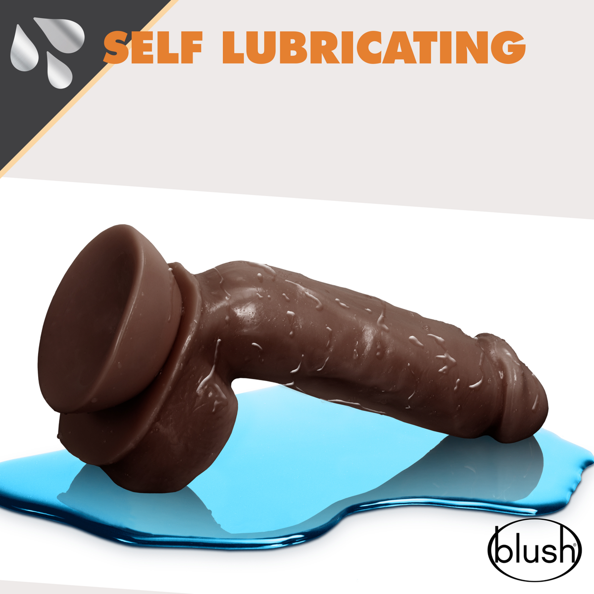 dr skin glide 8 5 inch self lubricating dildo lubricating dildo with balls chocolate