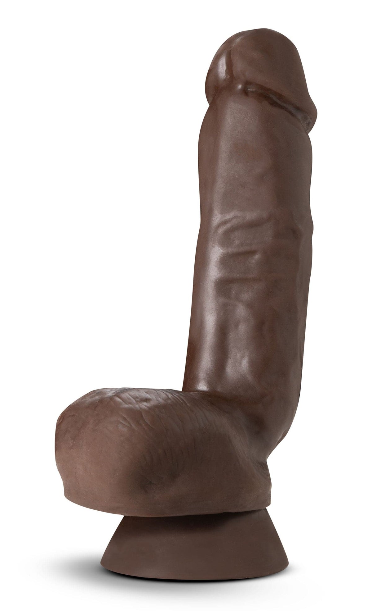 dr skin plus 8 inch thick poseable dildo with squeezable balls chocolate