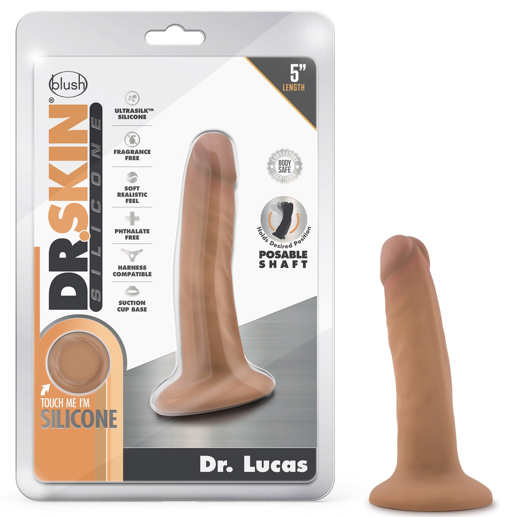 dr skin silicone dr lucas 5 inch dong with suction cup mocha