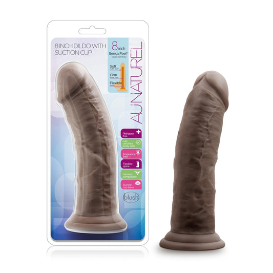 Blush Novelties   au naturel 8 inch dildo with suction cup chocolate