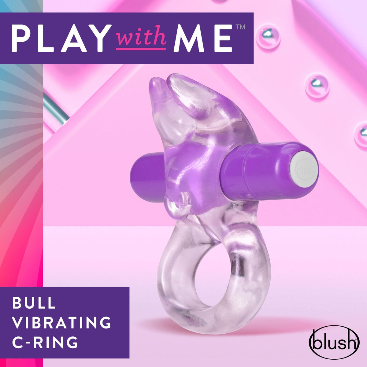 Blush Novelties   play with me bull vibrating c ring purple