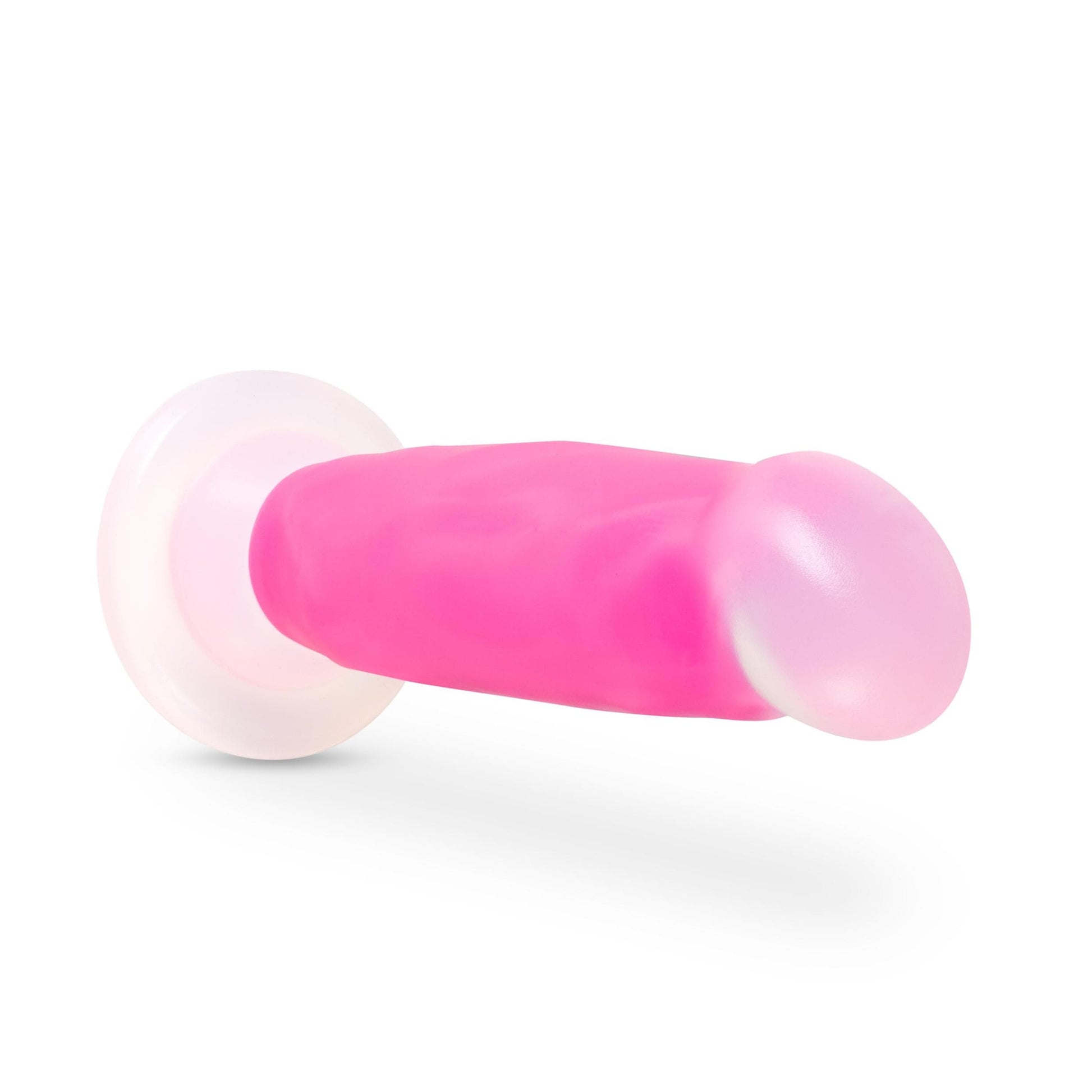 neo elite glow in the dark marquee 8 inch silicone dual density dildo neon pink