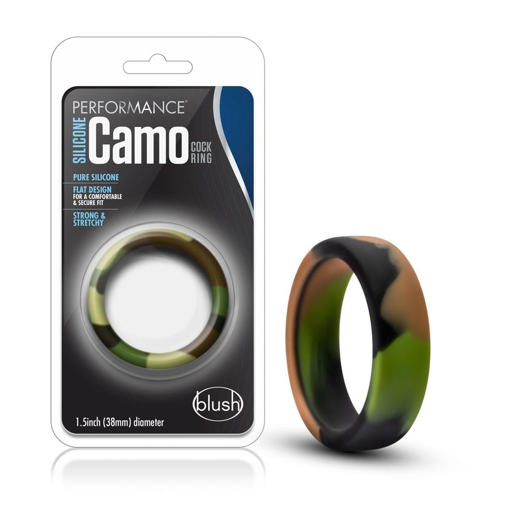 Blush Novelties   performance silicone camo cock ring green camoflauge