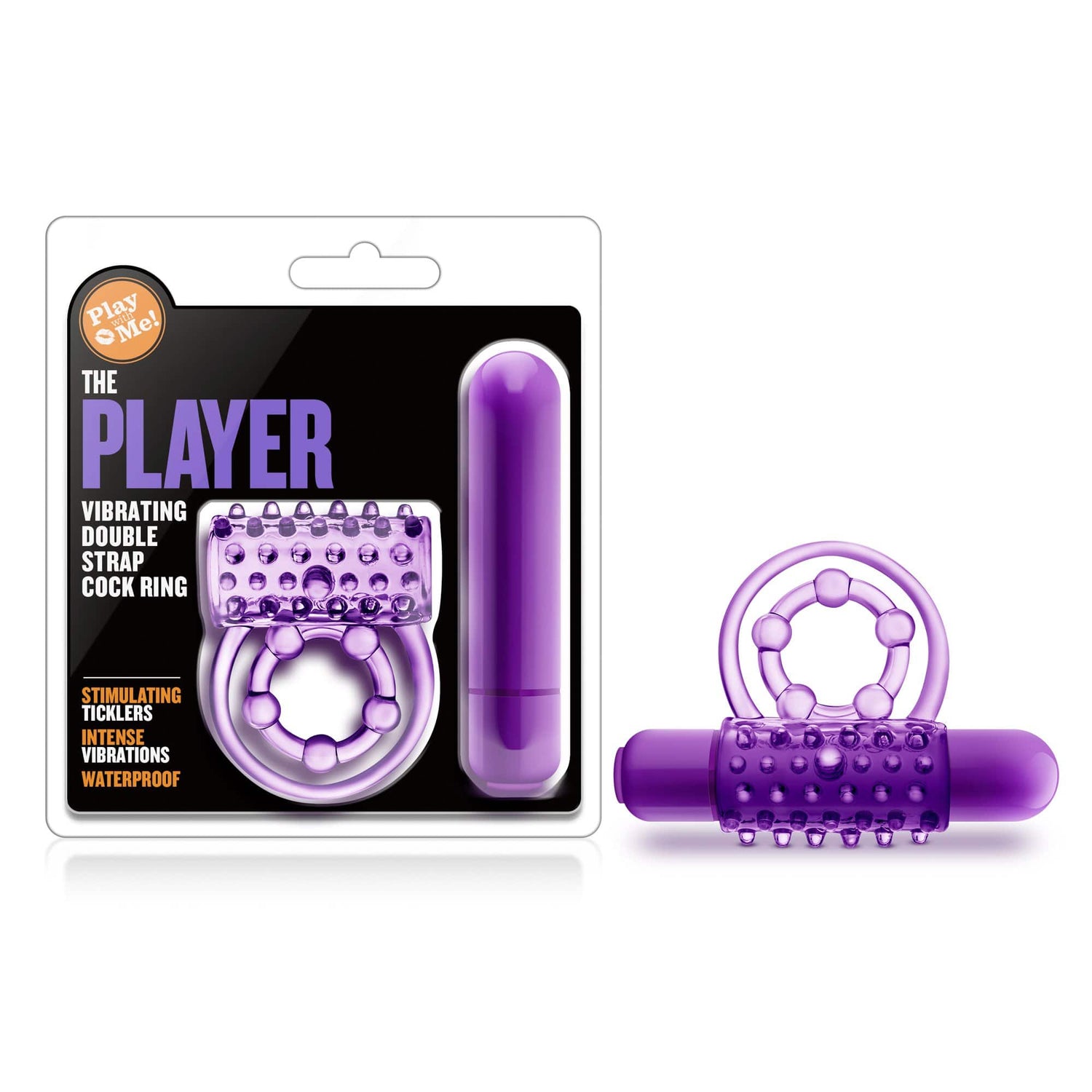Play With Me - the Player - Vibrating Double Strap Ring - Purple Default Title