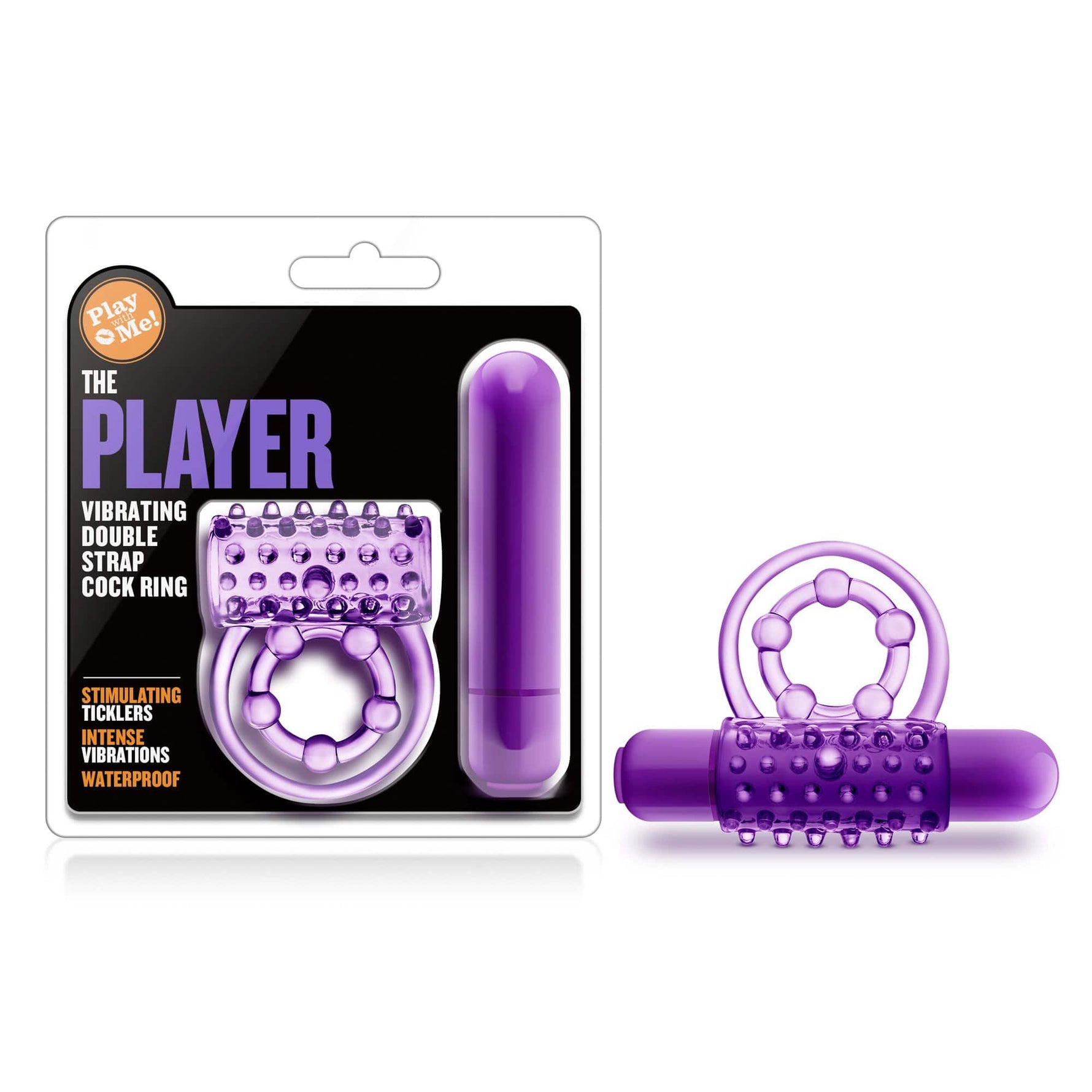 Play With Me - the Player - Vibrating Double Strap Ring - Purple Default Title