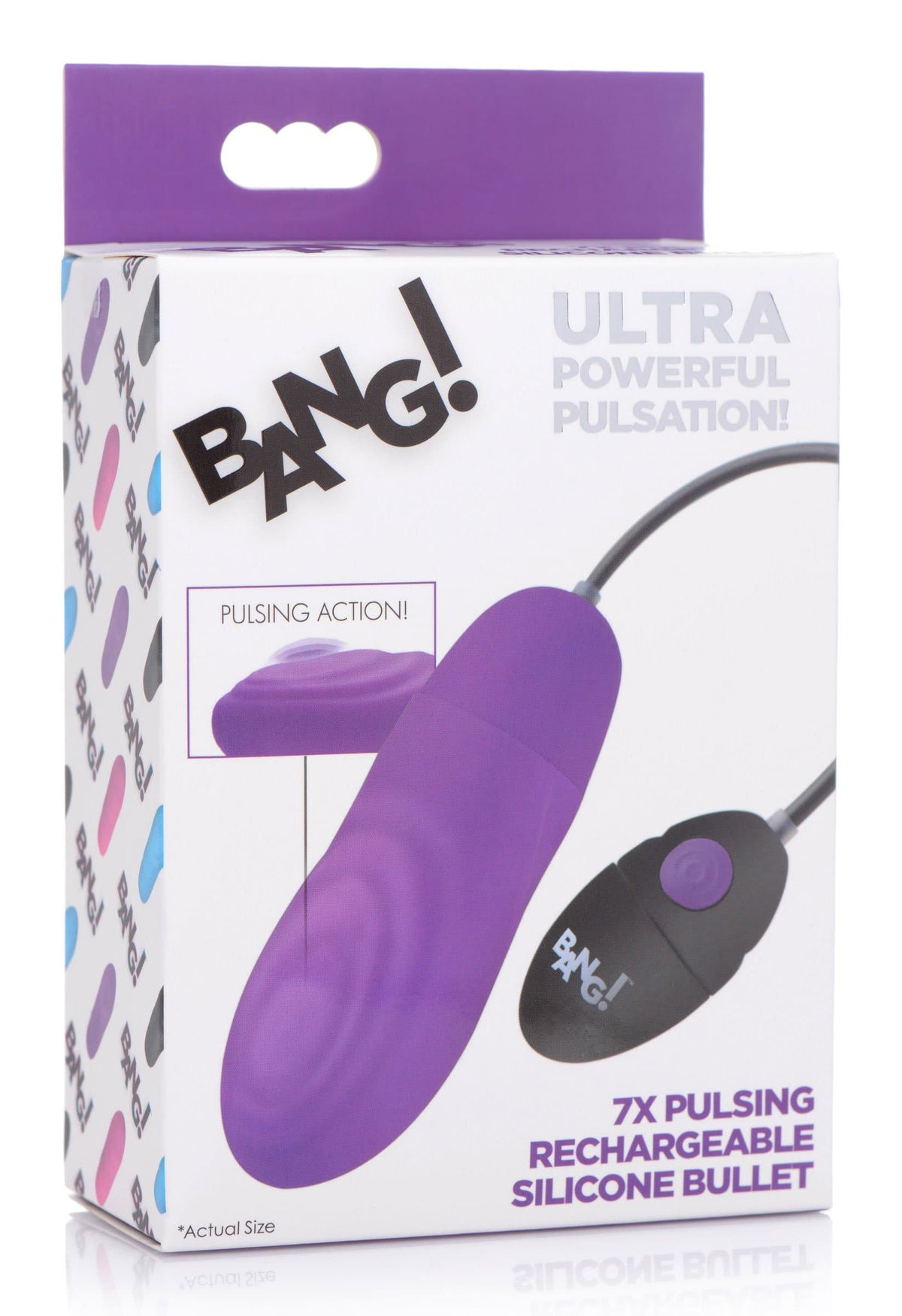 7x pulsing rechargeable silicone bullet purple