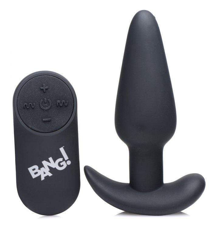 21x silicone butt plug with remote black