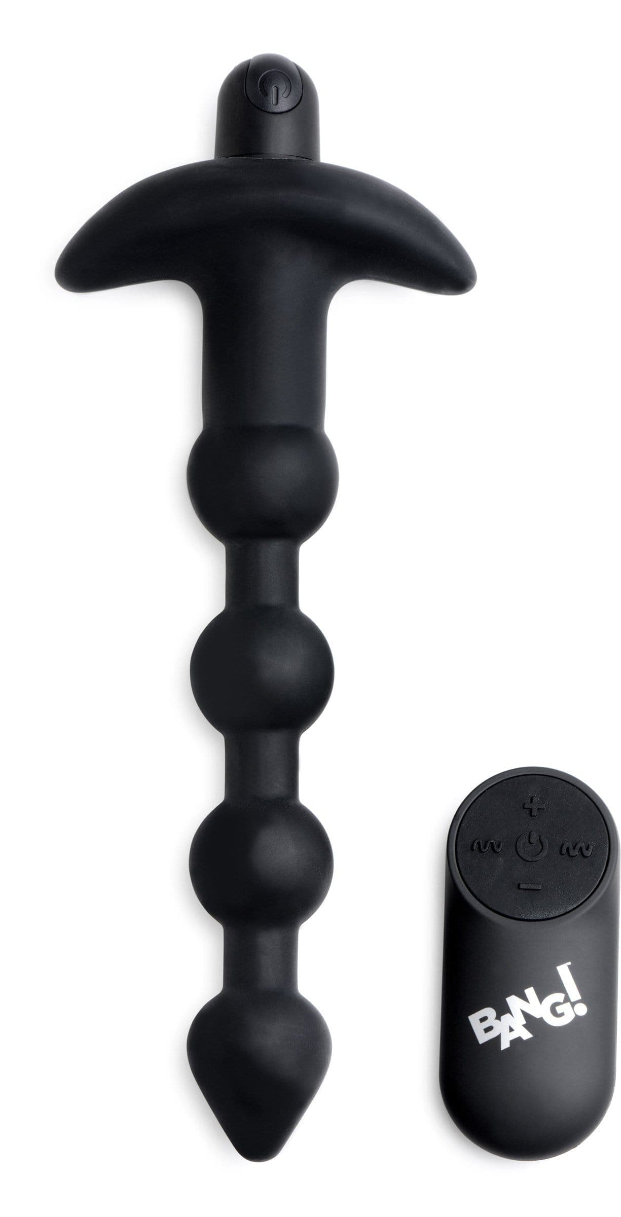 bang vibrating silicone anal beads and remote black