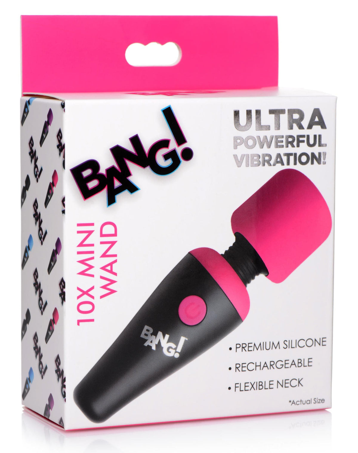 bang 10x vibrating mini silicone wand pink