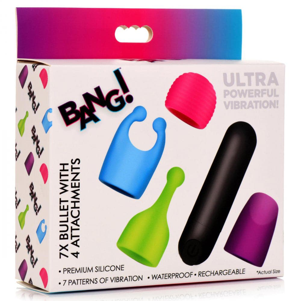 bang rechargeable bullet with 4 attachments