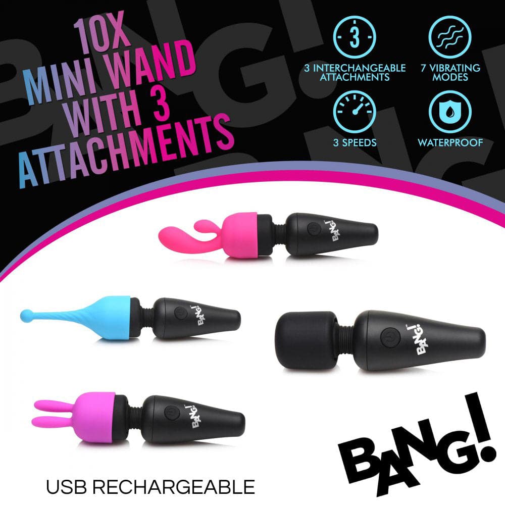 bang 10x mini wand with 3 attachments