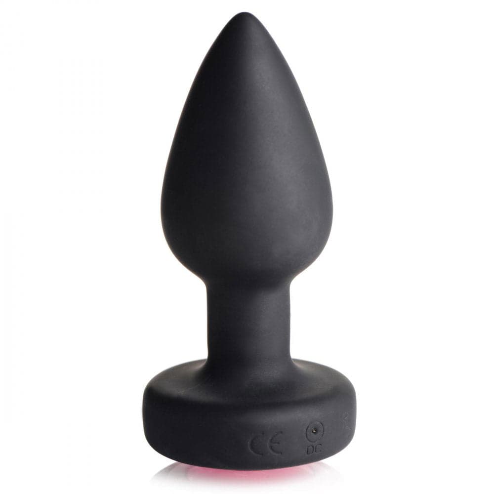 28x silicone vibrating pink gem anal plug with remote small