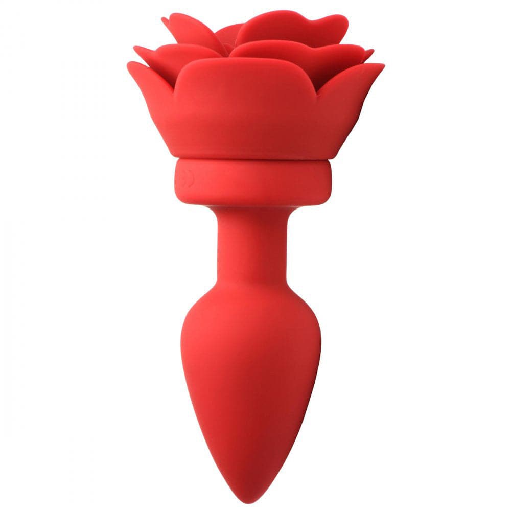 28x silicone vibrating rose anal plug with remote medium