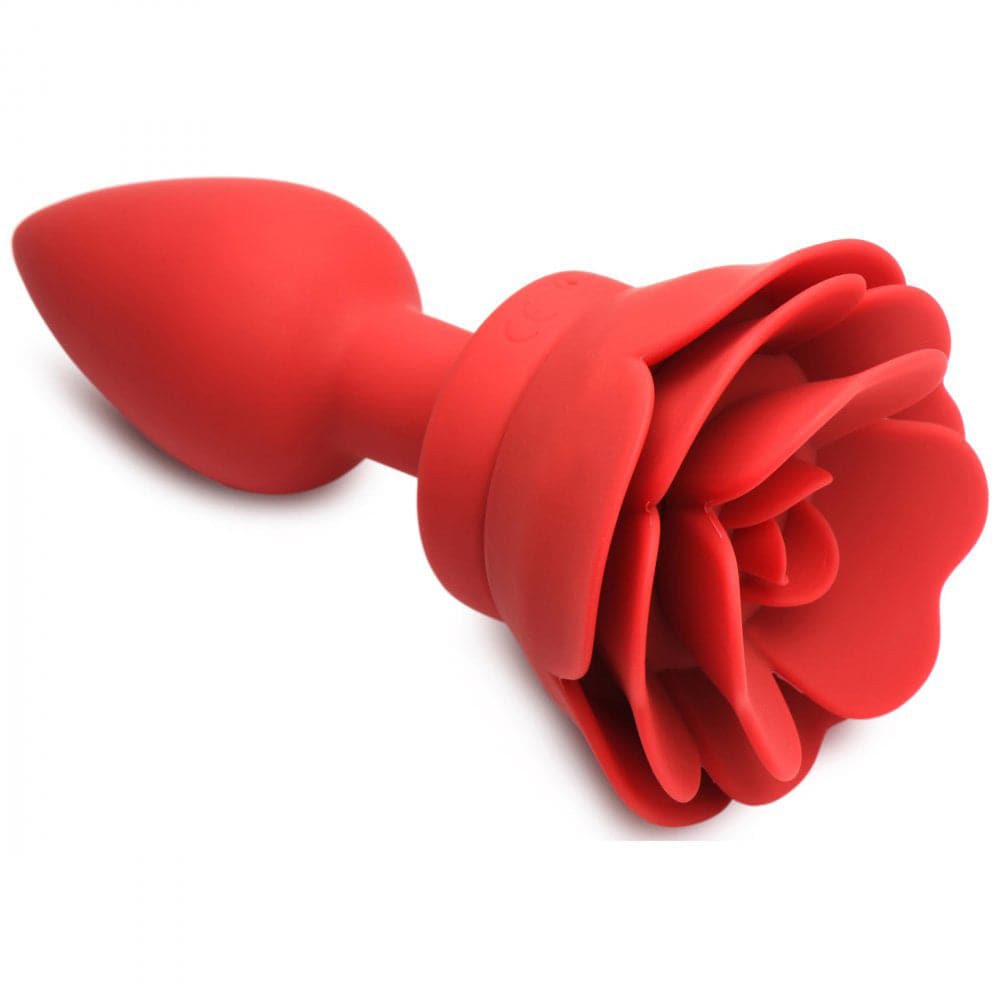 28x silicone vibrating rose anal plug with remote medium