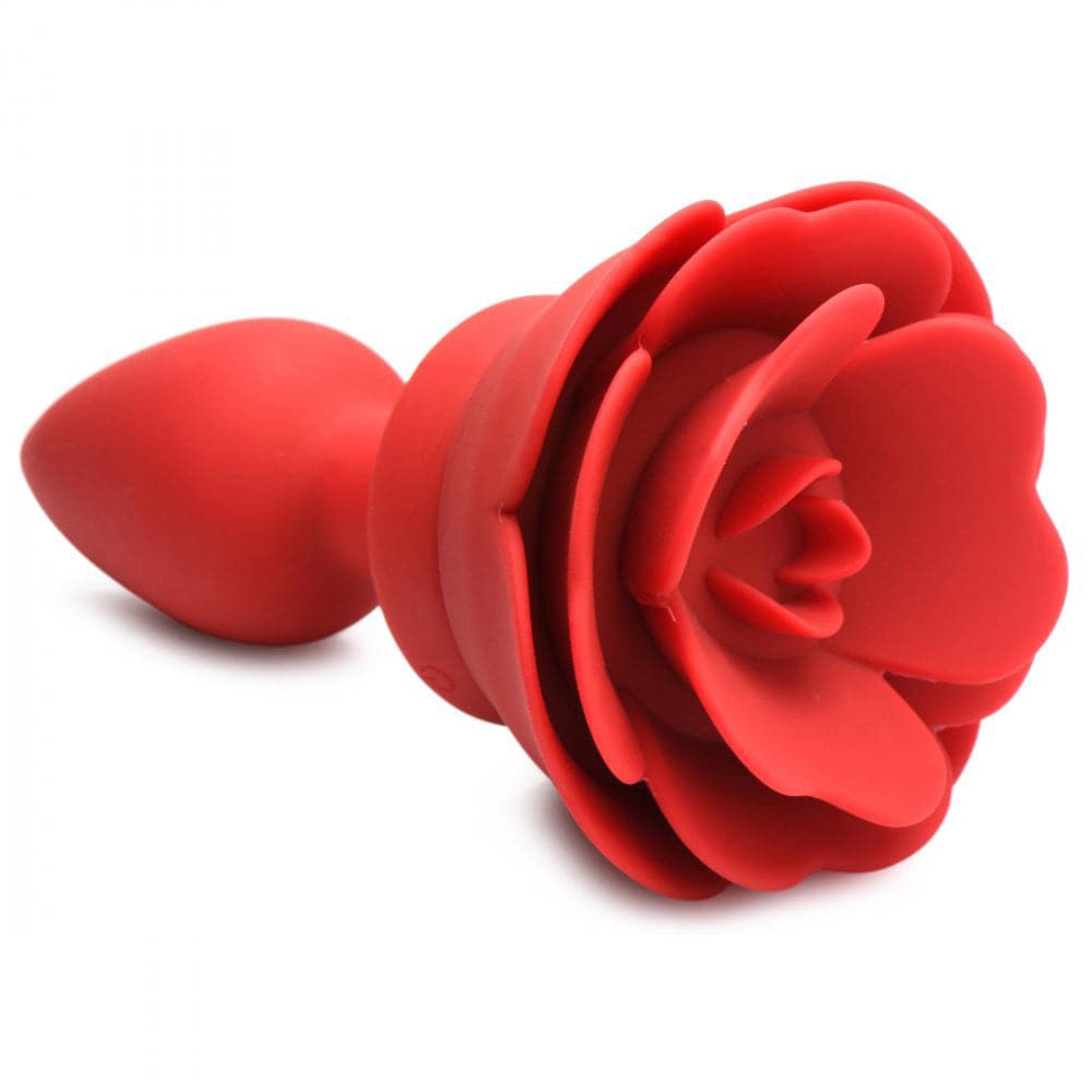28x silicone vibrating rose anal plug with remote small