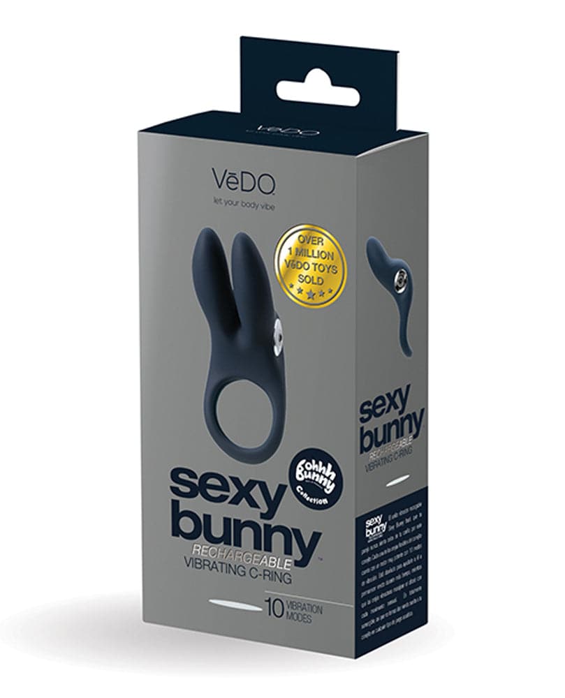 sexy bunny rechargeable ring black pearl