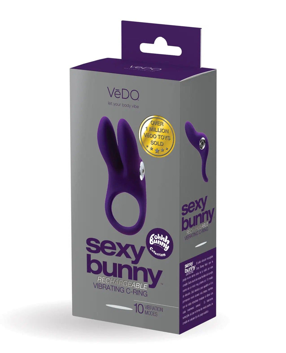 sexy bunny rechargeable ring deep purple