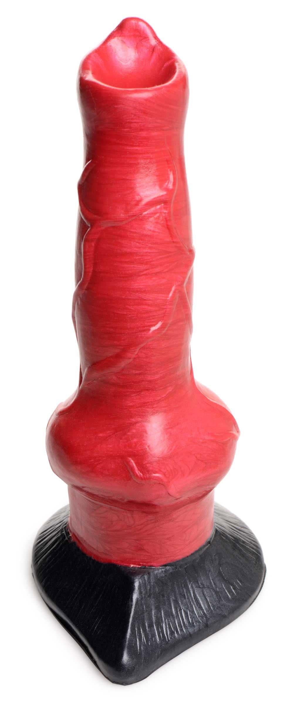 cc hell hound canine penis silicone dildo red