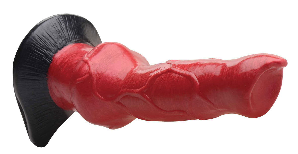 cc hell hound canine penis silicone dildo red