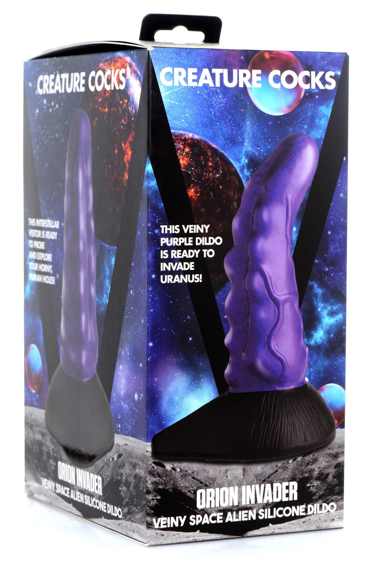 cc orion invader veiny space alien silicone dildo purple