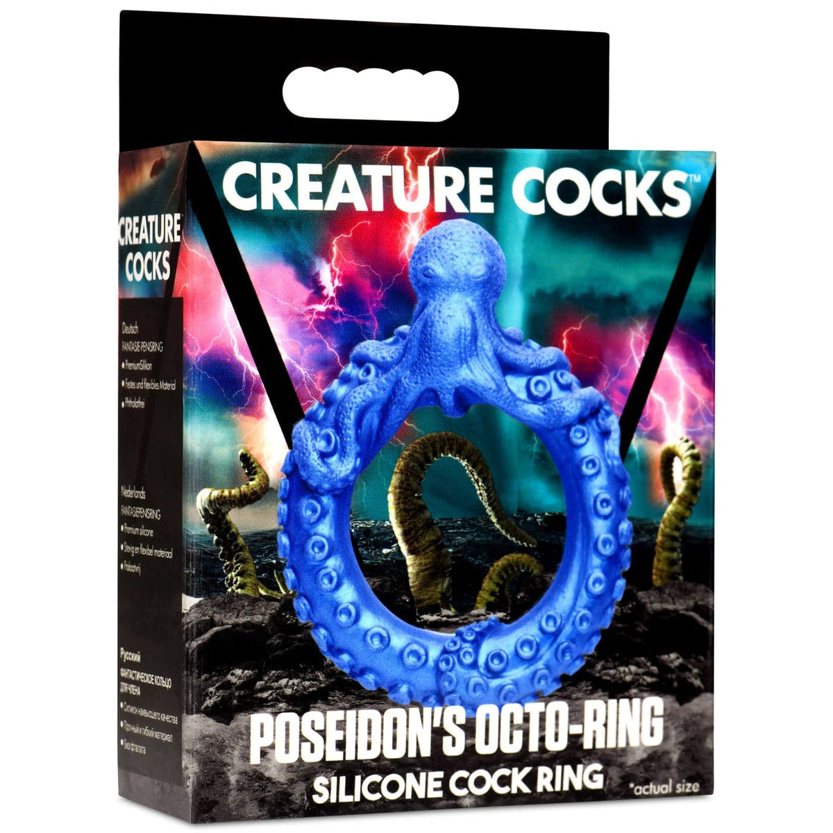 Anillo de silicona para el pene Octo-Ring de Poseidon - Azul