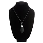 10x Vibrating Silicone Teardrop Necklace - Black