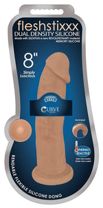 8 Inch Fleshstixxx Silicone Dildo With Balls - Latte Default Title
