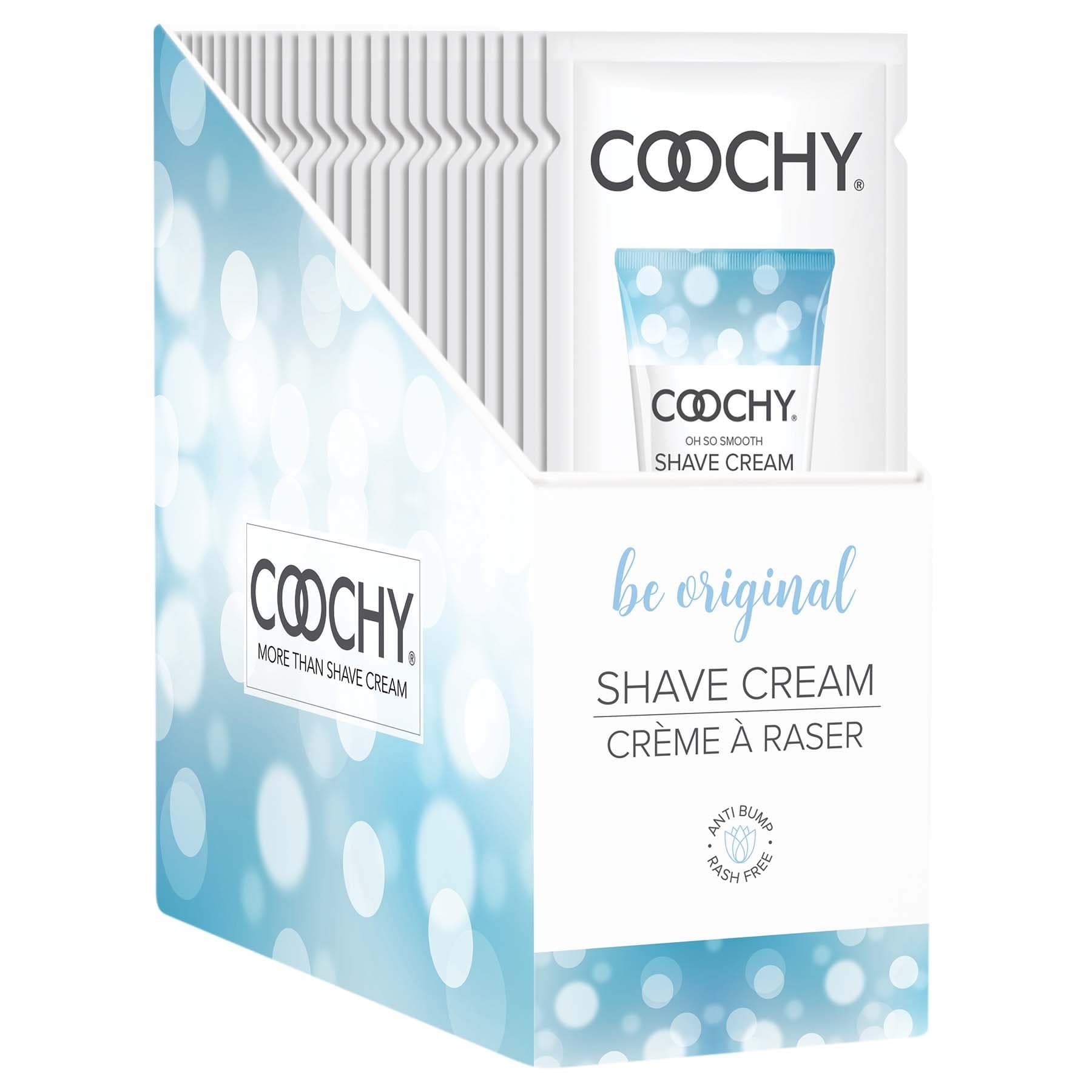 coochy shave cream be original 15 ml foils 24 count display